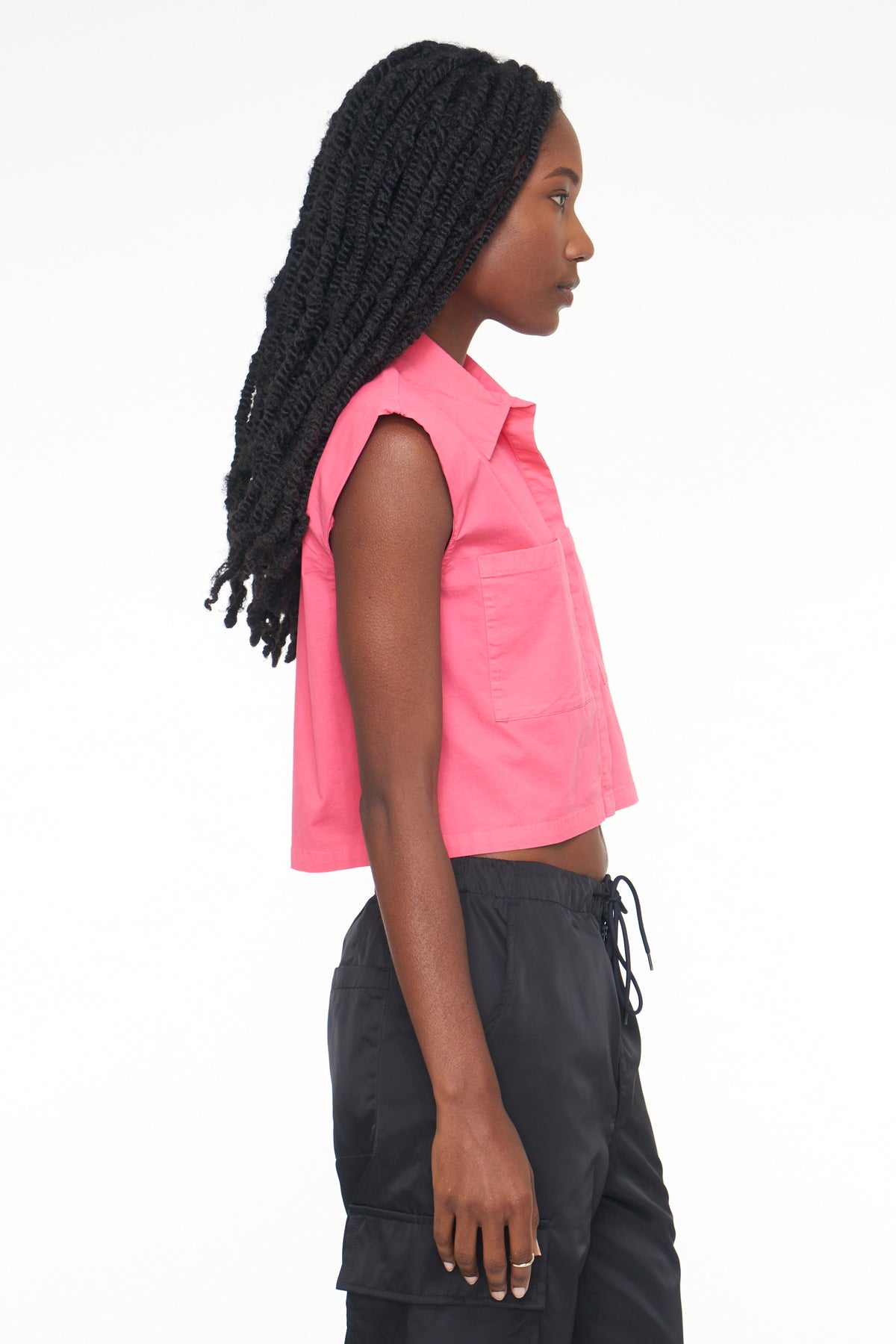 Liam Sleeveless Button Down Shirt - Pink Punch
            
              Sale